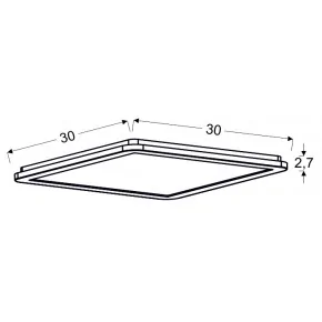 NEXIT LAMPA SUFITOWA PLAFON 30X30 18W LED IP44 CHROM+GRANILA 3000K