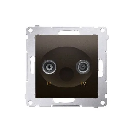 Gniazda-antenowe - gniazdo antenowe r-tv przelotowe brąz mat dap10.01/46 simon 54 kontakt-simon 