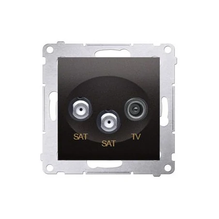 Gniazda-antenowe - gniazdo antenowe sat-sat-rtv satelitarne podwójne antracyt dask2.01/48 simon 54 kontakt-simon 