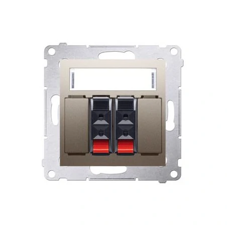 Gniazda-glosnikowe - gniazdo głośnikowe 2-krotne z polem opisowym złoty mat dgl32.01/44 simon 54 kontakt-simon 