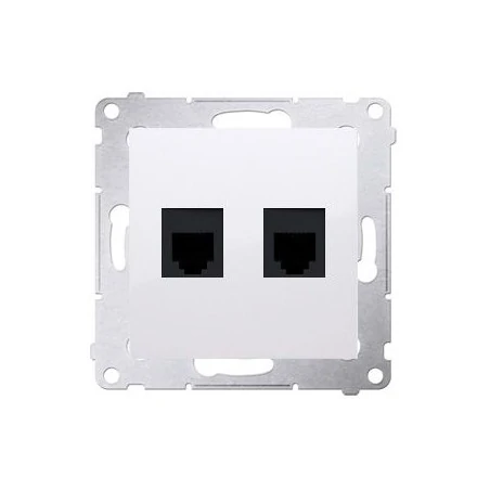 Gniazda-telefoniczne - białe gniazdo telefoniczne podwójne rj12 dt2.01/11 simon 54 kontakt-simon 