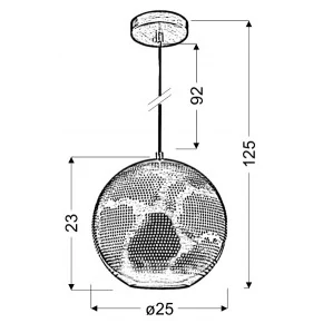 Lampy-sufitowe - lampa wisząca o ażurowym kloszu - kula 1x60w e27 bene 31-70586 candellux 