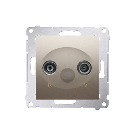 Gniazda-antenowe - gniazdo antenowe r-tv przelotowe złoty mat dap10.01/44 simon 54 kontakt-simon 