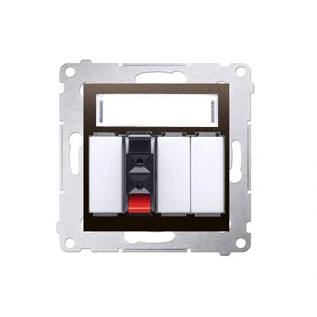 Gniazda-glosnikowe - gniazdo głośnikowe 1-krotne z polem opisowym brąz mat dgl31.01/46 simon 54 kontakt-simon 