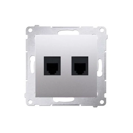 Gniazda-telefoniczne - gniazdo telefoniczne podwójne rj12 srebrny mat dt2.01/43 simon 54 kontakt-simon 