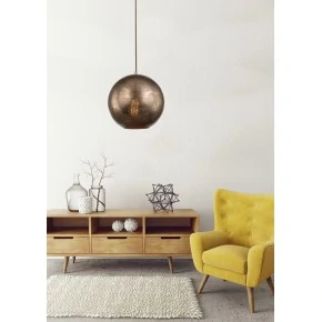 SFINKS LAMPA WISZĄCA 25 KULA W 1X60W E27 AŻUROWY JASNO BRĄZOWY