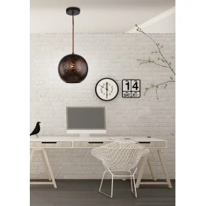 SFINKS LAMPA WISZĄCA 25 KULA S 1X60W E27 AŻUROWY BRĄZOWY