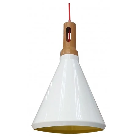 Lampy-sufitowe - lampa wisząca biała o żółtym wnętrzu 26 1x60w e27 robinson 31-37695 candellux 