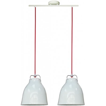 Lampy-sufitowe - oświetlenie sufitowe metalowe biało-czerwone 20 2x60w e27 pensilvania 32-35813 candellux 