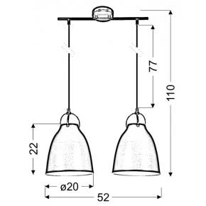 Lampy-sufitowe - oświetlenie sufitowe metalowe biało-czerwone 20 2x60w e27 pensilvania 32-35813 candellux 