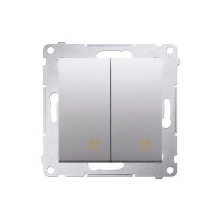 Wylaczniki-krzyzowe - włącznik krzyżowy podwójny srebrny mat dw7/2.01/43 simon 54 kontakt-simon 