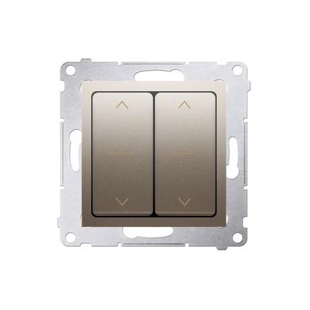 Wylaczniki-zaluzjowe - włącznik żaluzjowy podwójny trój-pozycyjny (1-0-2) złoty mat dzw2.01/44 simon 54 kontakt-simon 