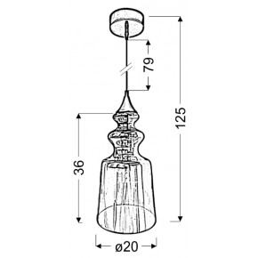 Lampy-sufitowe - lampa wisząca o bezbarwnym kloszu 1x60w e27 oxelo 31-51837 candellux 