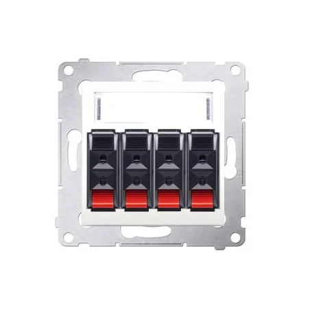 Gniazda-glosnikowe - gniazdo głośnikowe 4-krotne z polem opisowym kremowy dgl34.01/41 simon 54 kontakt-simon 