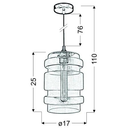 Lampy-sufitowe - lampa wisząca szklana zielona + żarówka e27 60w decorado 31-36650 candellux 