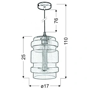 Lampy-sufitowe - lampa wisząca szklana bezbarwna + żarówka e27 60w decorado 31-36674 candellux 