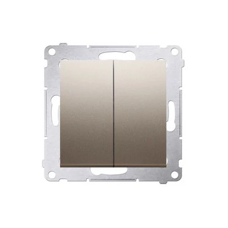 Wylaczniki-podwojne - przycisk podwójny zwierny dwuobwodowy 2 wejścia 2 wyjścia złoty mat dp2.01/44 simon 54 kontakt-simon 