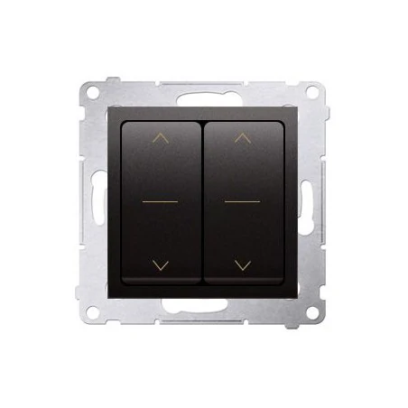 Wylaczniki-zaluzjowe - włącznik żaluzjowy podwójny trój-pozycyjny (1-0-2) antracyt dzw2.01/48 simon 54 kontakt-simon 