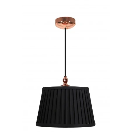 Lampy-sufitowe - lampa wisząca sufitowa z plisowanym kloszem czarna e27 60w amore 31-39378 candellux 