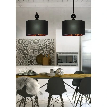 Lampy-sufitowe - lampa wisząca ze stali o tkaninowym kloszu 1x60w e27 melba 31-39385 candellux 