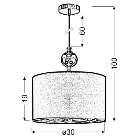 Lampy-sufitowe - lampa wisząca ze stali o tkaninowym kloszu 1x60w e27 melba 31-39385 candellux 