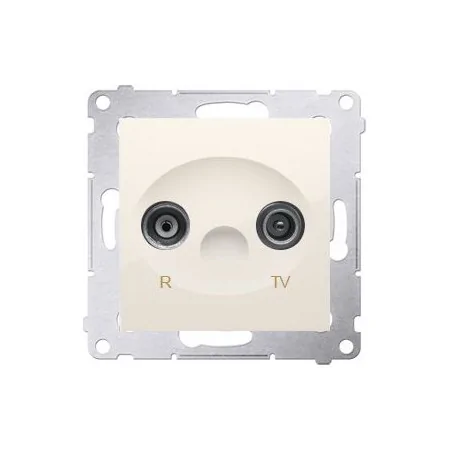 Gniazda-antenowe - gniazdo antenowe r-tv przelotowe kremowy dap14.01/41 simon 54 kontakt-simon 