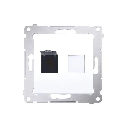 Gniazda-komputerowe - białe gniazdo sieciowe pojedyncze rj45 kategoria 6, z przesłoną przeciwkurzową d61.01/11 simon 54 kontakt-simon 