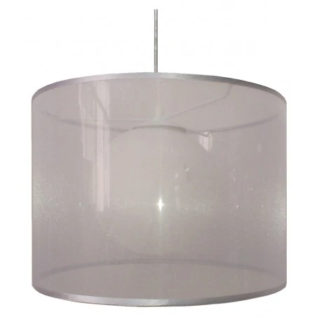 Lampy-sufitowe - srebrna lampa wisząca o podwójnym kloszu 37 1x60w e27 chicago 31-24916 candellux 