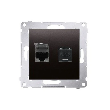 Gniazda-komputerowe - gniazdo komputerowe podwójne rj45 kategoria 6, z przesłoną przeciwkurzową antracyt d62.01/48 simon 54 kontakt-simon 