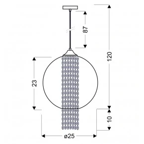 Lampy-sufitowe - lampa wisząca czerwona ze zwisającymi kryształkami 25 1x60w e27 allani 31-26699 candellux 