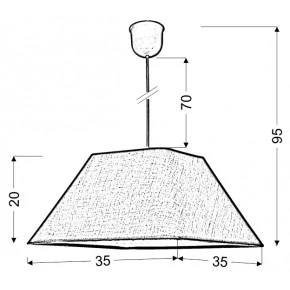 ROBIN LAMPA WISZĄCA 35 1X60W E27 ŻÓŁTY  PROMO (ABAŻUR 77-01771+LINKA 85-89369)