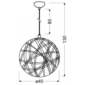 Lampy-sufitowe - lampa sufitowa ażurowa kula czarna 1x40w e27 frida 31-51134 candellux 