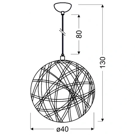 Lampy-sufitowe - lampa sufitowa ażurowa kula czarna 1x40w e27 frida 31-51134 candellux 