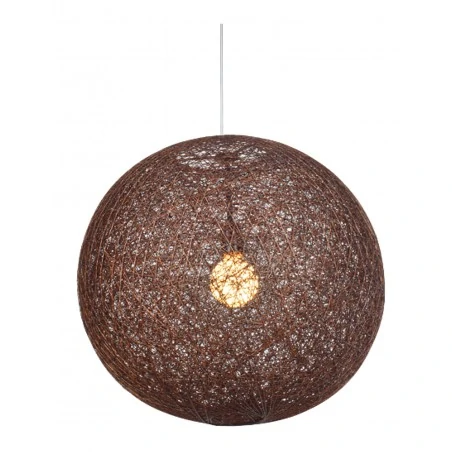Lampy-sufitowe - brązowa lampa wisząca o sznurkowym kloszu 1x60w e27 caruba 31-26906 candellux 