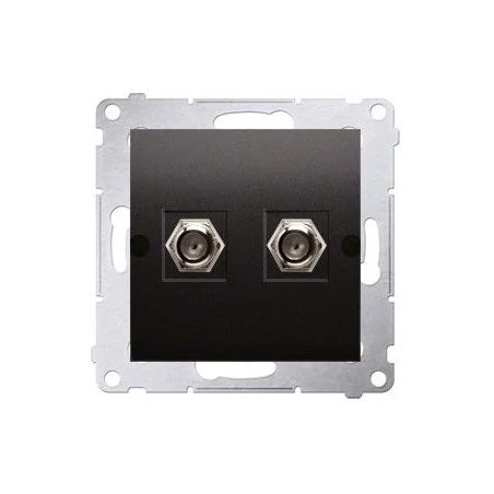 Gniazda-antenowe - gniazdo antenowe typu „f” podwójne antracyt dasf2.01/48 simon 54 kontakt-simon 