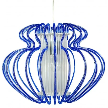 Lampy-sufitowe - lampa sufitowa wisząca duża żyrandol niebieski imperia 31-36561 candellux 