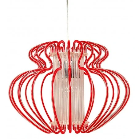 Oswietlenie - czerwona lampa sufitowa o oryginalnej konstrukcji 1x60w e27 imperia 31-36561 candellux 