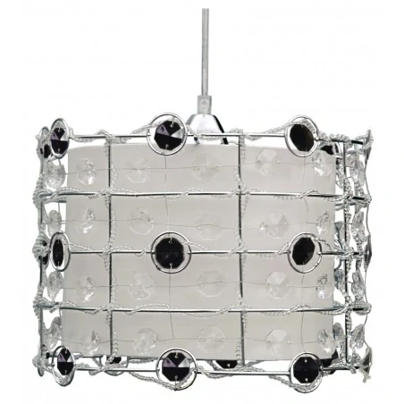 Lampy-sufitowe - chromowe oświetlenie z czarnymi kryształkami 1x40w e27 seneca 31-02969 candellux 