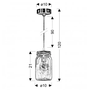 Lampy-sufitowe - lampa wisząca pomarańczowa o abażurze w kształcie słoika 10 1x40w e14 jars 31-42880 candellux 