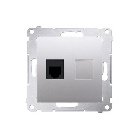 Gniazda-telefoniczne - gniazdo telefoniczne pojedyncze rj12 srebrny mat dt1.01/43 simon 54 kontakt-simon 