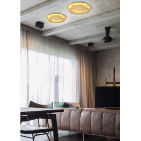 Lampy-sufitowe - plafon złoty o niestandardowej, dwupoziomowej konstrukcji 24w led 3000k merle 98-66190 candellux 
