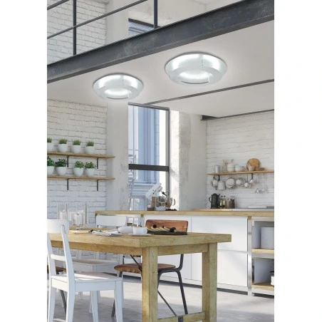 Plafony - lampa sufitowa z srebrnymi płatkami folii 18w led 3000k merle 98-66176 candellux 