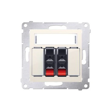Gniazda-glosnikowe - gniazdo głośnikowe 2-krotne z polem opisowym kremowy dgl32.01/41 simon 54 kontakt-simon 