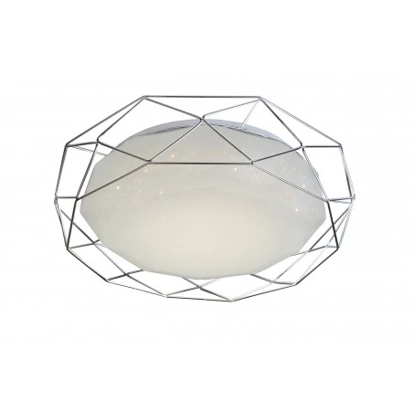 Plafony - plafon chromowy emitujący gwizdnę niebo 43cm 24w led 3000k sven 98-66237 candellux 