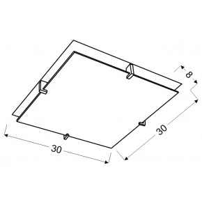 FIKUS LAMPA SUFITOWA PLAFON 30X30 1X60W E27 CHROM