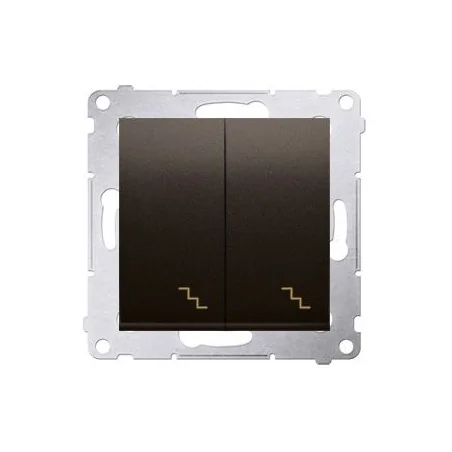 Wylaczniki-schodowe - włącznik schodowy podwójny z podświetleniem led brąz mat dw6/2l.01/46 simon 54 kontakt-simon 