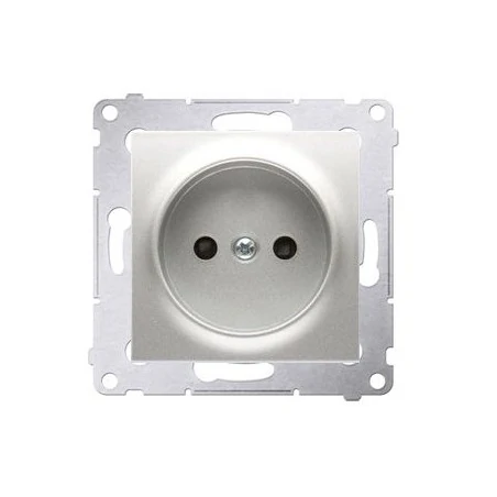 Gniazda-pojedyncze-podtynkowe - gniazdo wtyczkowe pojedyncze bez uziemienia z przesłonami torów srebrny mat dg1z.01/43 simon 54 kontakt-simon 