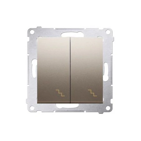 Wylaczniki-schodowe - włącznik schodowy podwójny z podświetleniem led złoty mat dw6/2l.01/44 simon 54 kontakt-simon 