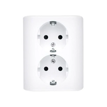 Gniazda-podwojne-podtynkowe - białe gniazdo podwójne z uziemieniem schuko i przesłonami torów prądowych egsz2pz/11 simon 54 kontakt-simon 
