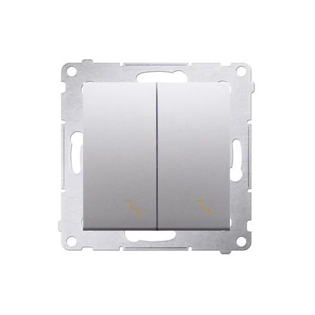 Wylaczniki-schodowe - włącznik schodowy podwójny srebrny mat dw6/2.01/43 simon 54 kontakt-simon 